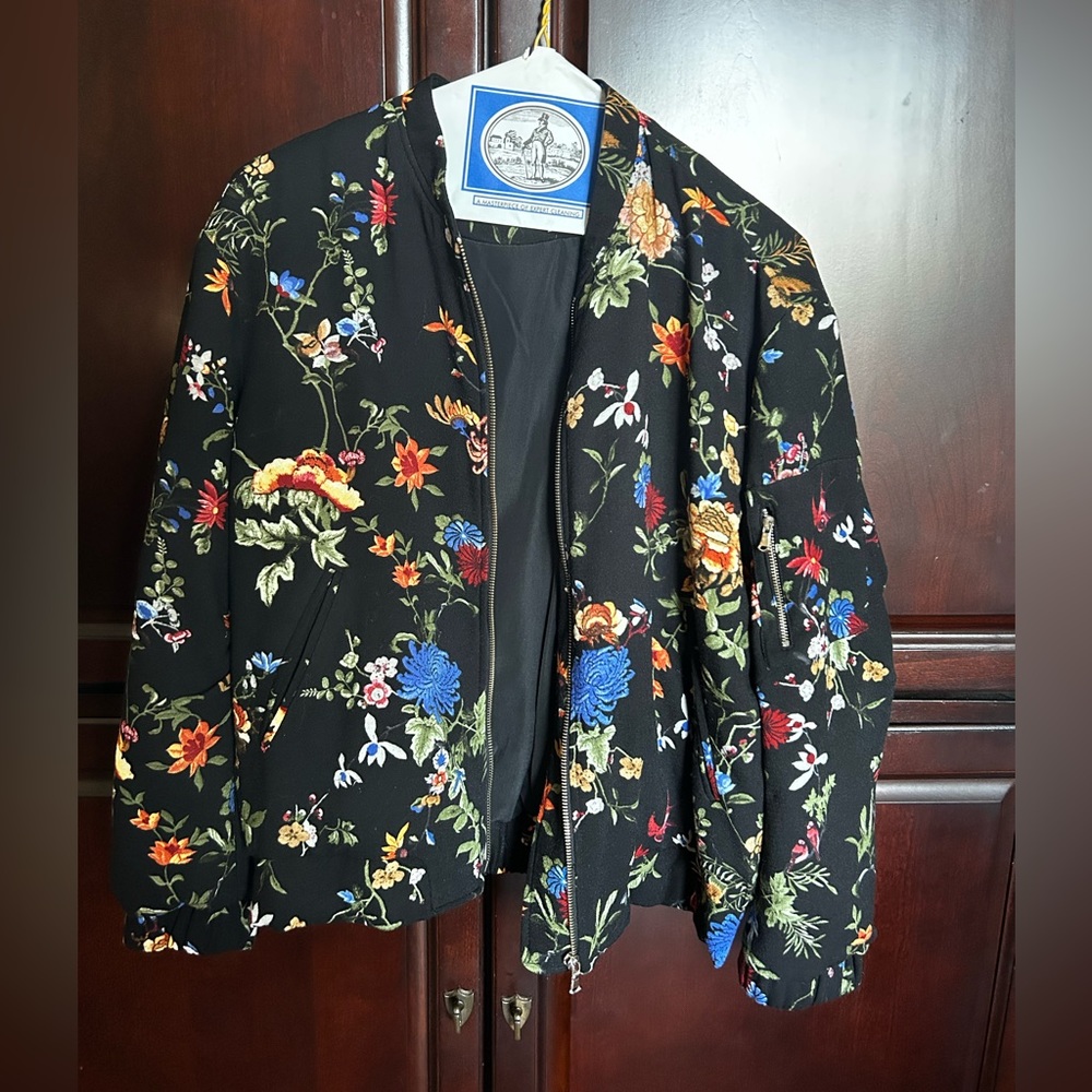 Zara Floral Bomber Jacket